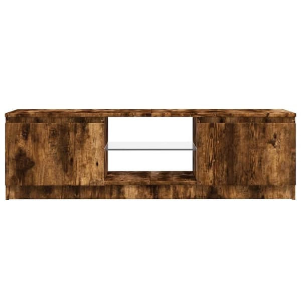 vidaXL tv-bord med LED-lys 120x30x35,5 cm røget eg