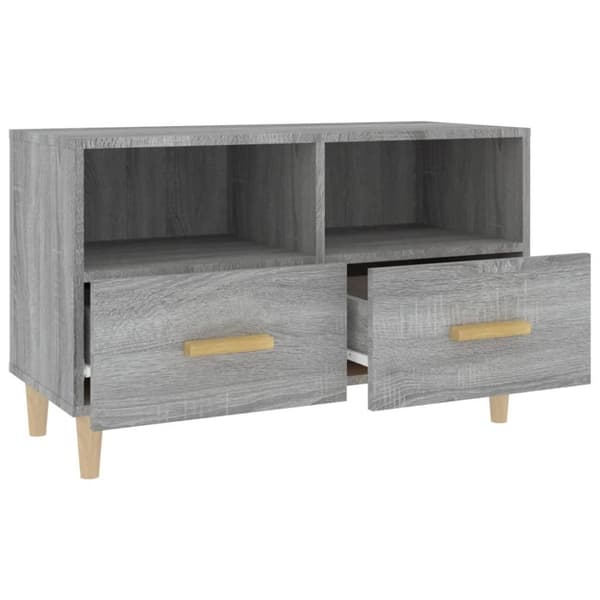 vidaXL tv-bord 80x36x50 cm konstrueret træ grå sonoma-eg