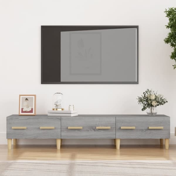 vidaXL tv-bord 150x34,5x30 cm konstrueret træ grå sonoma-eg