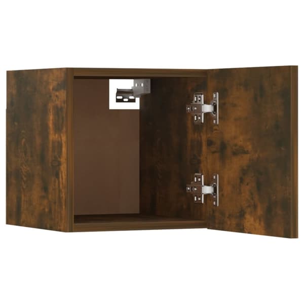 vidaXL Seinäkiinnitettävät TV-kaapit 8 kpl savutammi 30,5x30x30 cm