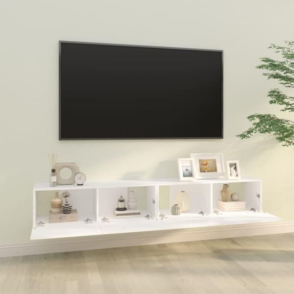 vidaXL væghængte tv-skabe 2 stk. 100x30x30 cm konstrueret træ hvid