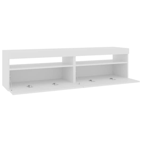 vidaXL TV-benker 2 stk med LED-lys hvit 75x35x40 cm