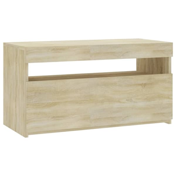 vidaXL TV-benk med LED-lys sonoma eik 75x35x40 cm