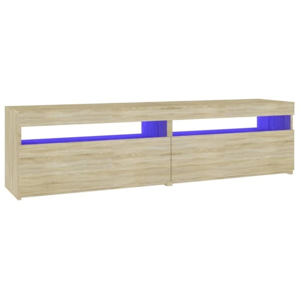 vidaXL TV-benker 2 stk med LED-lys sonoma eik 75x35x40 cm