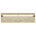 Miniatyrbilde 9 av 11: vidaXL TV-benker 2 stk med LED-lys sonoma eik 75x35x40 cm