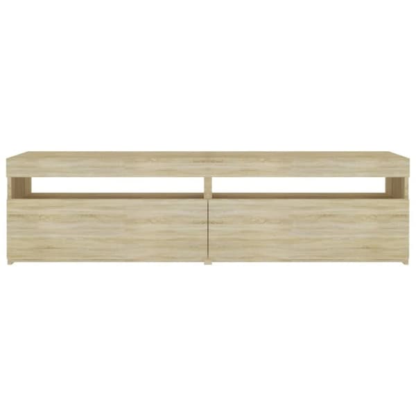 vidaXL TV-benker 2 stk med LED-lys sonoma eik 75x35x40 cm