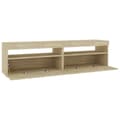 Miniatyrbilde 11 av 11: vidaXL TV-benker 2 stk med LED-lys sonoma eik 75x35x40 cm