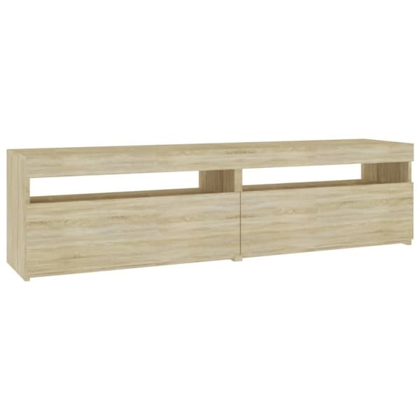vidaXL TV-benker 2 stk med LED-lys sonoma eik 75x35x40 cm