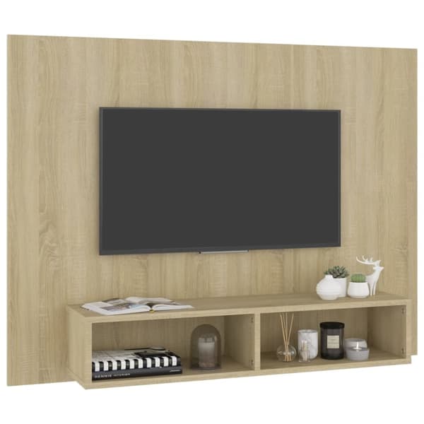 vidaXL Väggmonterat tv-skåp sonoma-ek 120x23,5x90 cm konstruerat trä
