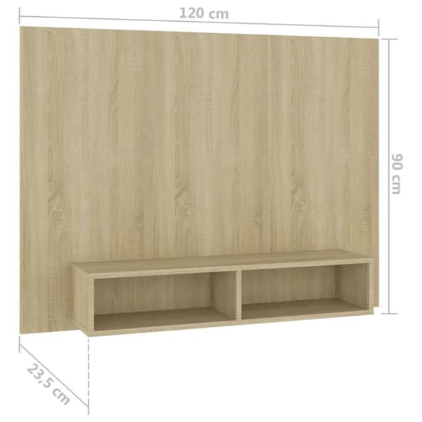 vidaXL Väggmonterat tv-skåp sonoma-ek 120x23,5x90 cm konstruerat trä
