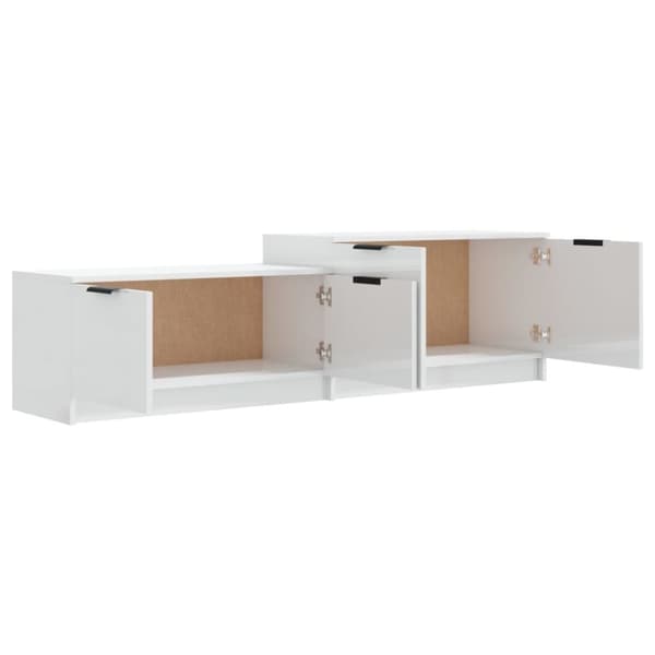 vidaXL Tv-bänk vit högglans 158,5x36x45 cm konstruerat trä