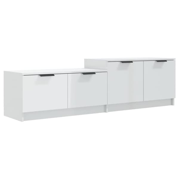 vidaXL Tv-bänk vit högglans 158,5x36x45 cm konstruerat trä