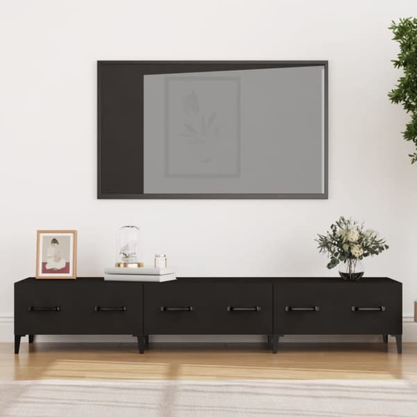 vidaXL TV-benk svart 150x34,5x30 cm konstruert tre