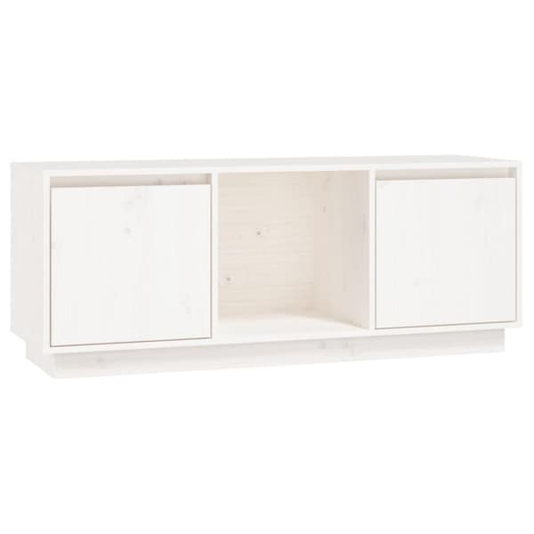 vidaXL TV-benk hvit 110,5x35x44 cm heltre furu