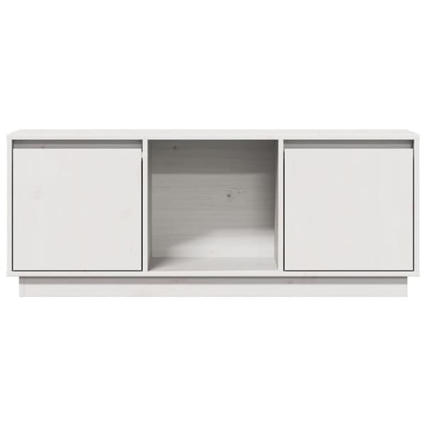 vidaXL TV-benk hvit 110,5x35x44 cm heltre furu