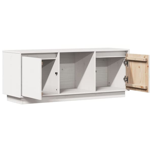 vidaXL TV-benk hvit 110,5x35x44 cm heltre furu