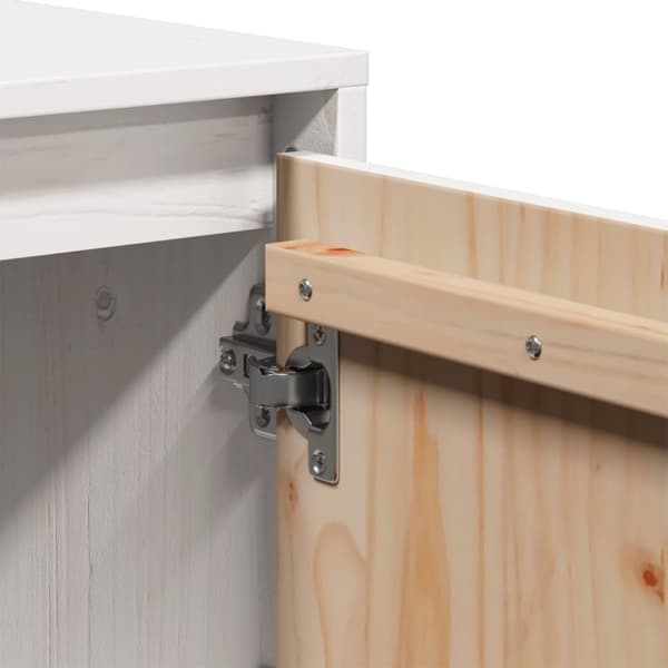 vidaXL TV-benk hvit 110,5x35x44 cm heltre furu