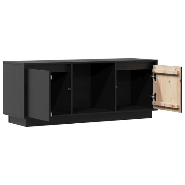 vidaXL Tv-bänk svart 110,5x35x44 cm massiv furu
