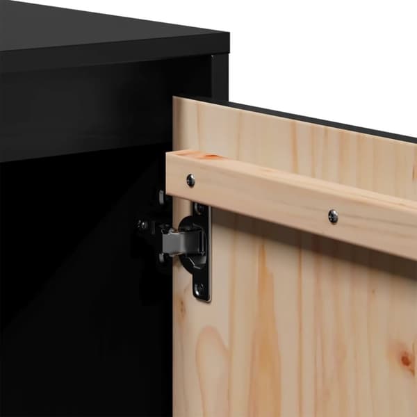 vidaXL Tv-bänk svart 110,5x35x44 cm massiv furu