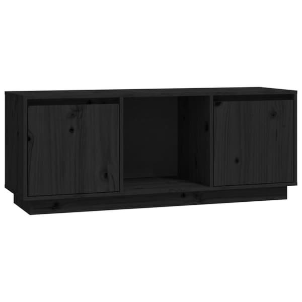 vidaXL Tv-bänk svart 110,5x35x44 cm massiv furu