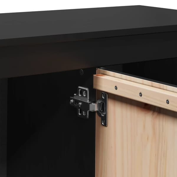 vidaXL TV-benk svart 103x36,5x52 cm heltre furu