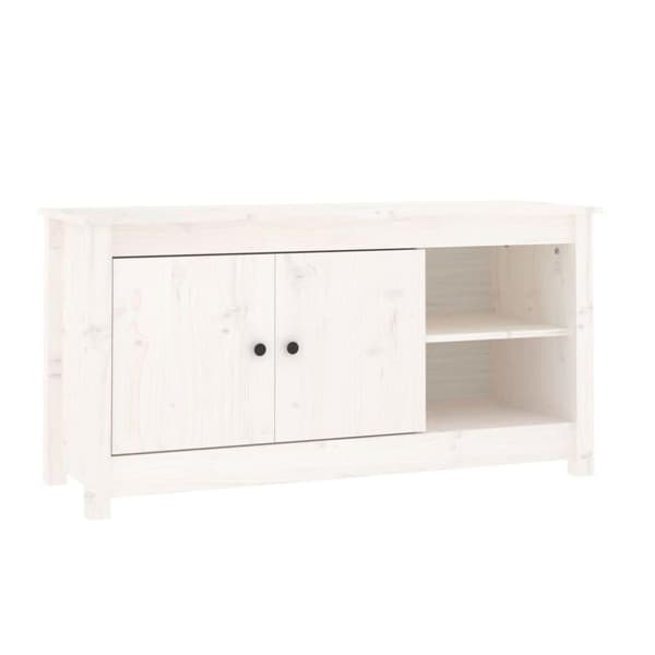 vidaXL Tv-bänk vit 103x36,5x52 cm massiv furu
