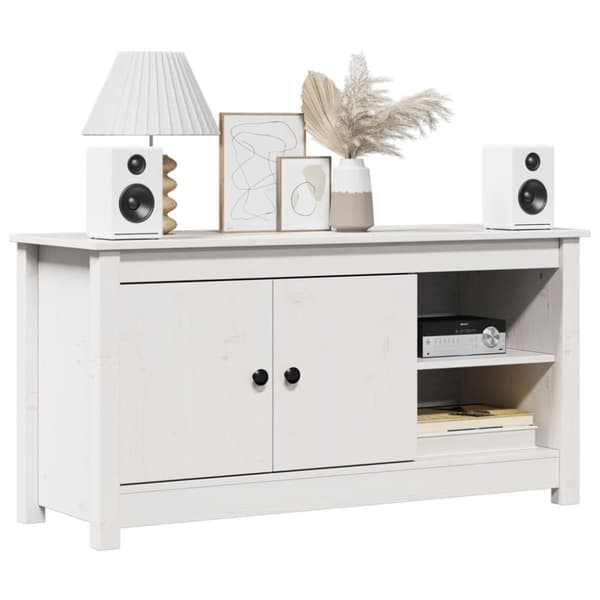 vidaXL Tv-bänk vit 103x36,5x52 cm massiv furu