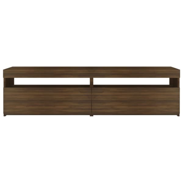 vidaXL Tv-bänkar med LED-belysning 2 st brun ek 75x35x40 cm