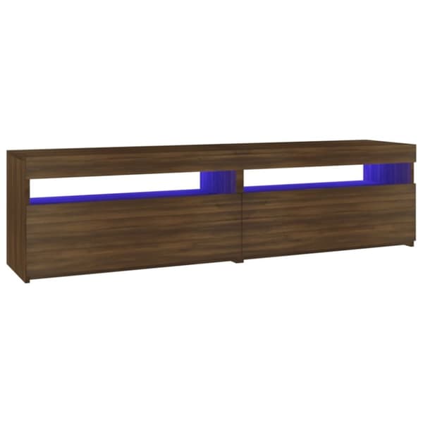 vidaXL Tv-bänkar med LED-belysning 2 st brun ek 75x35x40 cm