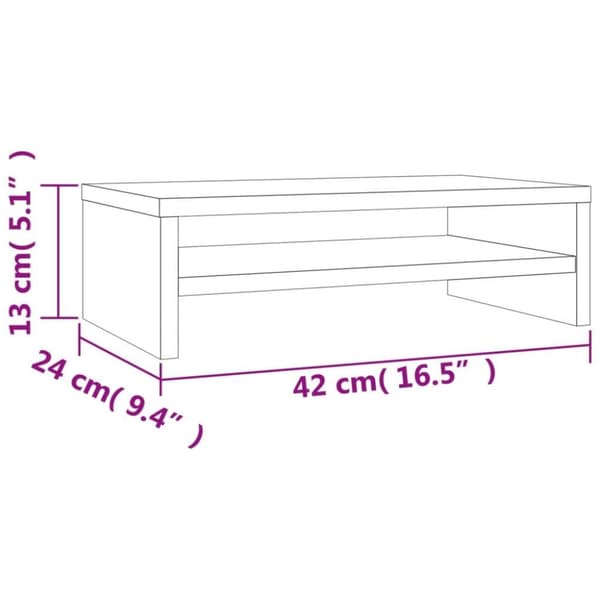 vidaXL Skjermstativ røkt eik 42x24x13 cm konstruert tre