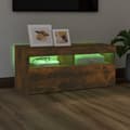 Miniatyrbilde 4 av 11: vidaXL TV-benk med LED-lys røkt eik 90x35x40 cm