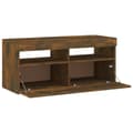 Miniatyrbilde 10 av 11: vidaXL TV-benk med LED-lys røkt eik 90x35x40 cm
