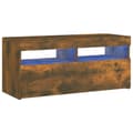 Miniatyrbilde 2 av 11: vidaXL TV-benk med LED-lys røkt eik 90x35x40 cm