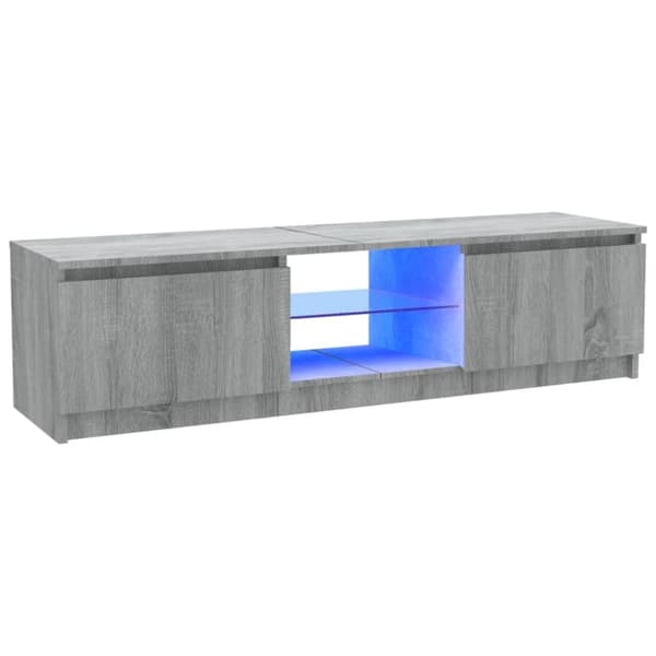 vidaXL TV-benk med LED-lys grå sonoma 120x30x35,5 cm