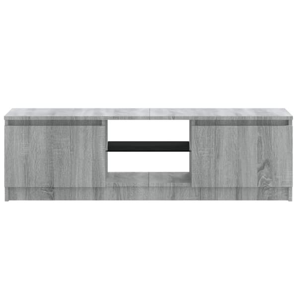 vidaXL TV-benk med LED-lys grå sonoma 120x30x35,5 cm