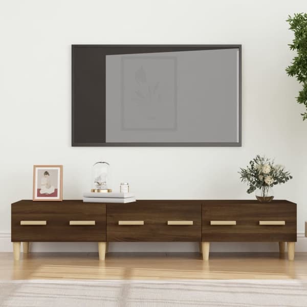 vidaXL Tv-bänk brun ek 150x34,5x30 cm konstruerat trä