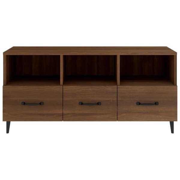 vidaXL TV-benk brun eik 102x35x50 cm konstruert tre