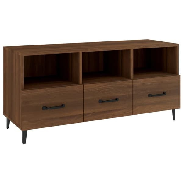 vidaXL TV-benk brun eik 102x35x50 cm konstruert tre