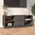 Miniatyrbilde 11 av 11: vidaXL TV-benk grå 100x34x40 cm heltre furu