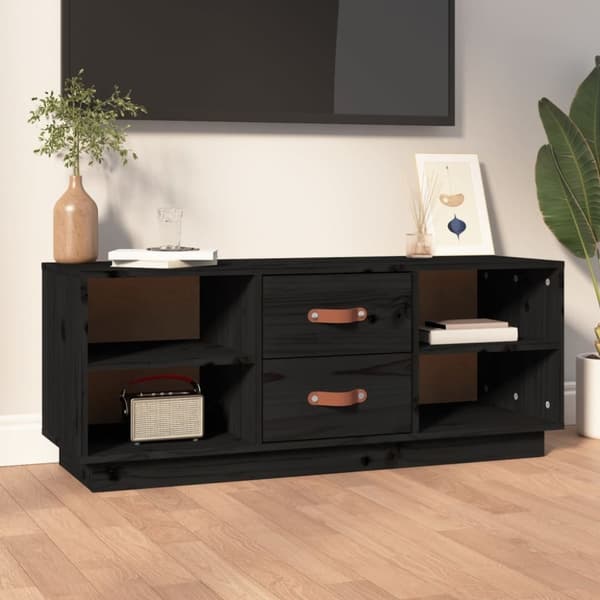 vidaXL TV-benk svart 100x34x40 cm heltre furu