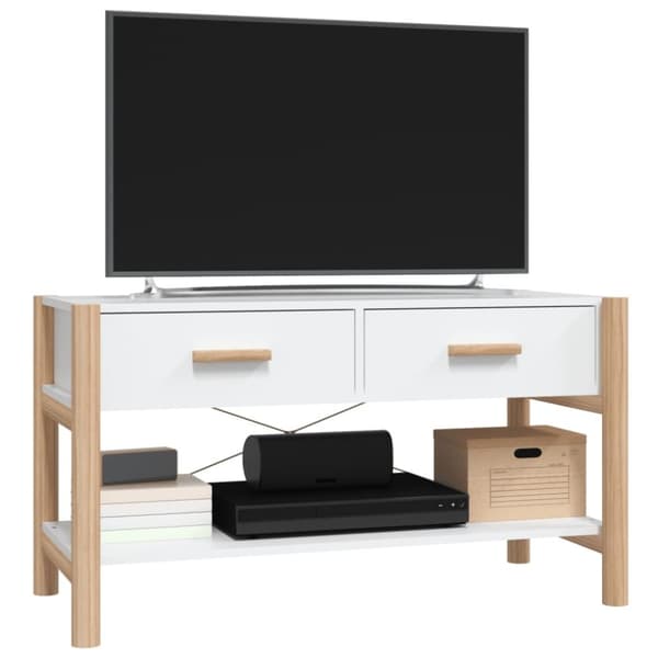 vidaXL TV-benk hvit 82x38x45 cm konstruert tre