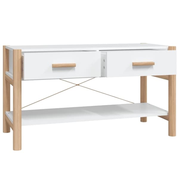 vidaXL TV-benk hvit 82x38x45 cm konstruert tre