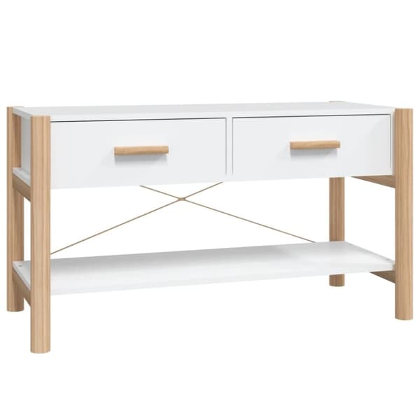 vidaXL TV-benk hvit 82x38x45 cm konstruert tre