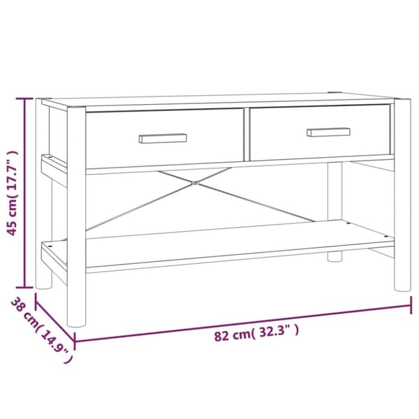 vidaXL TV-benk svart 82x38x45 cm konstruert tre
