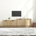 Miniatyrbillede 9 af 9: vidaXL tv-bord 158,5x36x45 cm konstrueret træ sonoma-eg