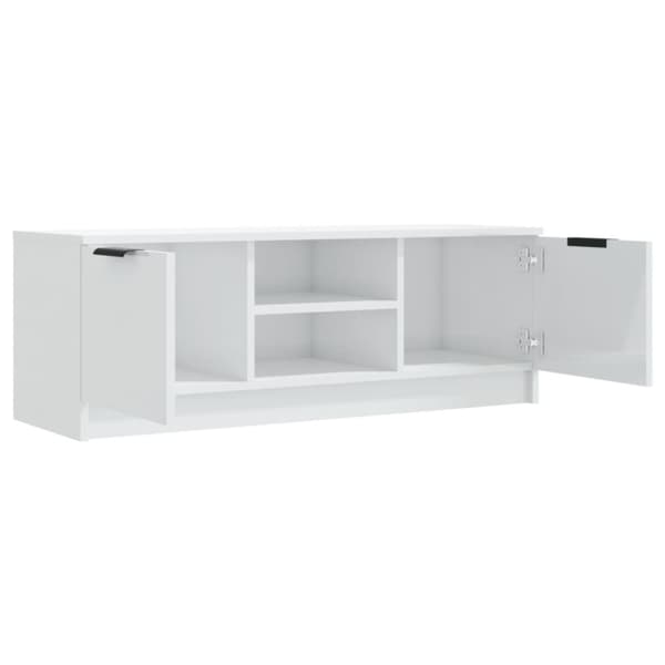 vidaXL tv-bord 100x35x55 cm konstrueret træ hvid højglans