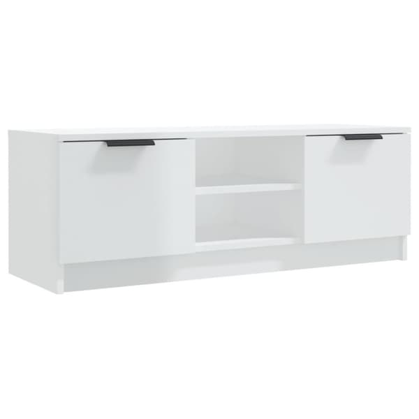 vidaXL tv-bord 100x35x55 cm konstrueret træ hvid højglans