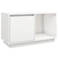 Miniatyrbillede 3 af 11: vidaXL tv-bord 74x35x44 cm massivt fyrretræ hvid
