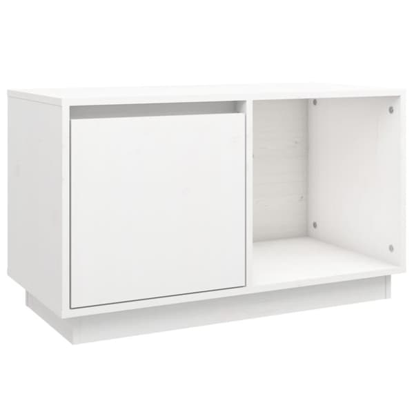 vidaXL tv-bord 74x35x44 cm massivt fyrretræ hvid