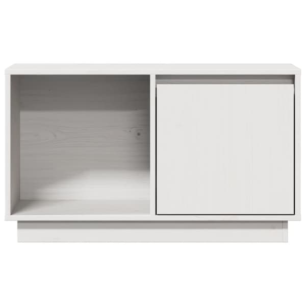 vidaXL tv-bord 74x35x44 cm massivt fyrretræ hvid